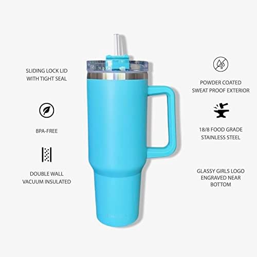 Large 40oz Matte Teal Insulated Tumbler for Hot & Cold Drinks