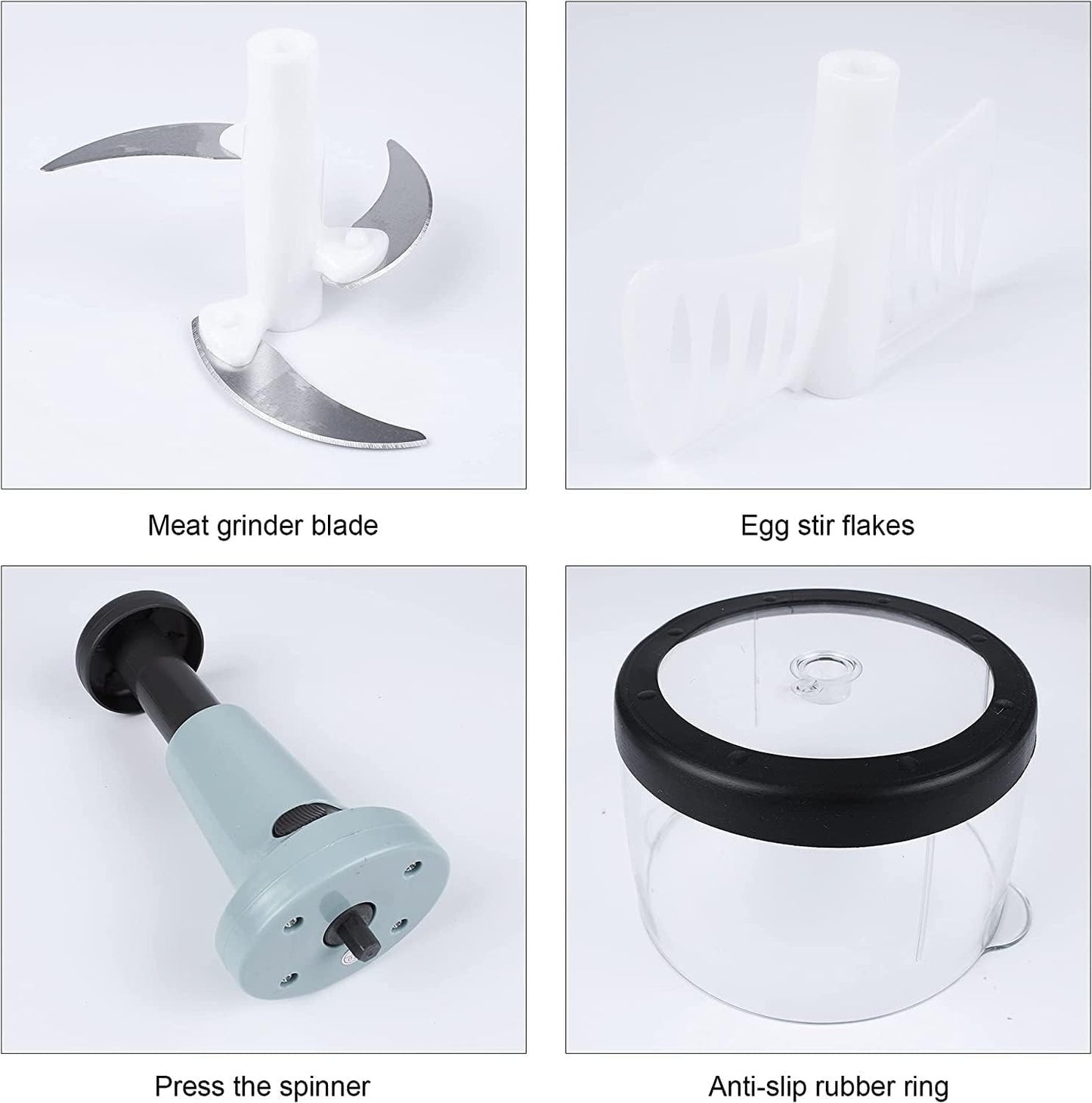 Plastic Food Chopper – Large Manual Vegetable Cutter & Mixer for Onion, Salad & More