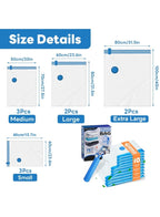 Vacuum Storage Bags with Hand Pump – Space-Saving Compression Bags for Clothes
